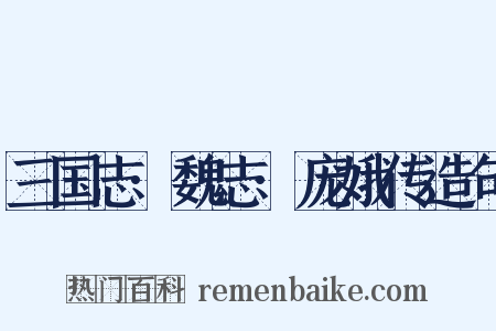 三国志·魏志·庞娥传造句是什么意思的图片